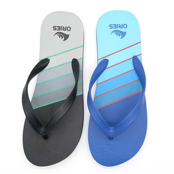 Popular uso PVC diagonal raya PE hombre zapatillas de China por mayor sandalias AH-8P010 -Ories