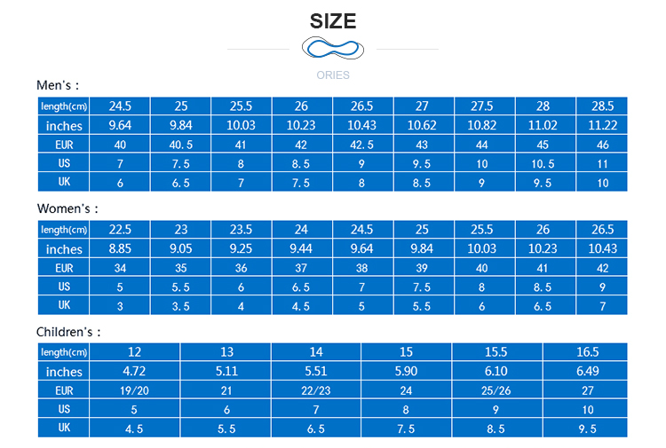 Ories AH-8E004 Tabla de tallas