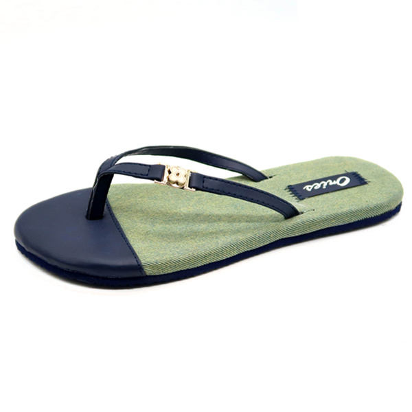 Mode Chic Denim & PU Mixte Semelle Non-slip femmes en plein air plage tongs Pantoufles AH-8E028 -Ories