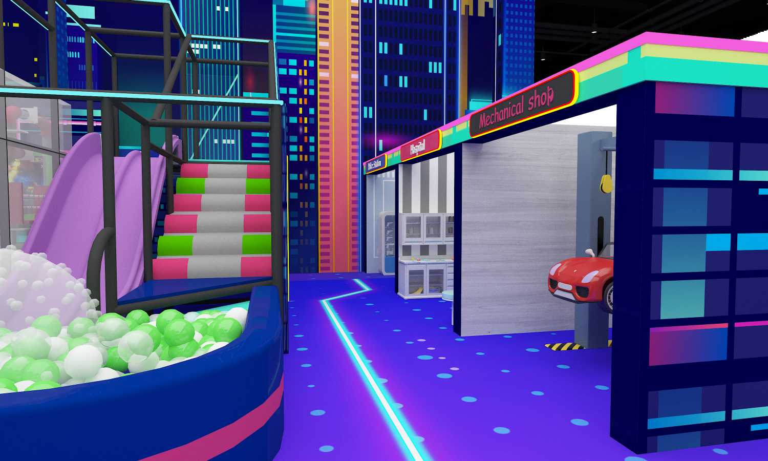 indoor amusement park متنزه داخلي