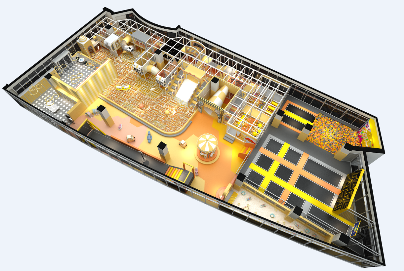 Interior amusement park design illustration التوضيح تصميم متنزه داخلي