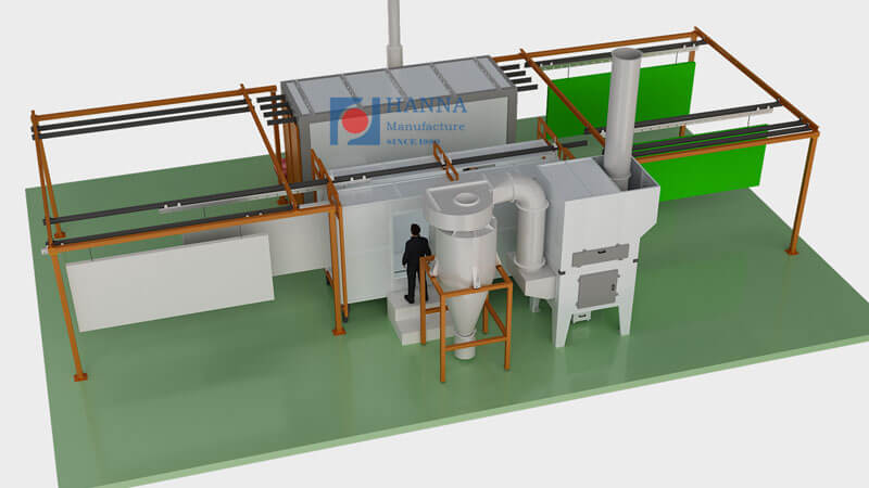 Manual Powder Coating Line with Filter Recovery Booth 2 Manual Powder Coating Line with Filter Recovery Booth 2
