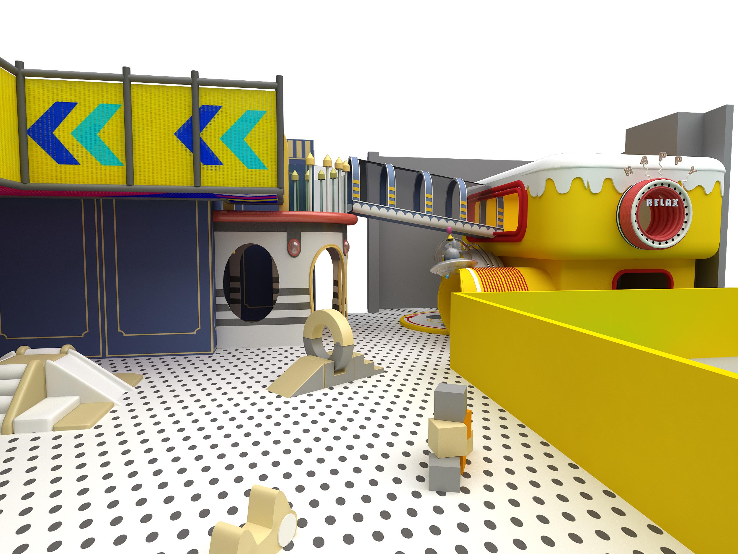 Design of Indoor Amusement Park Diseño de parque de atracciones cubierto.