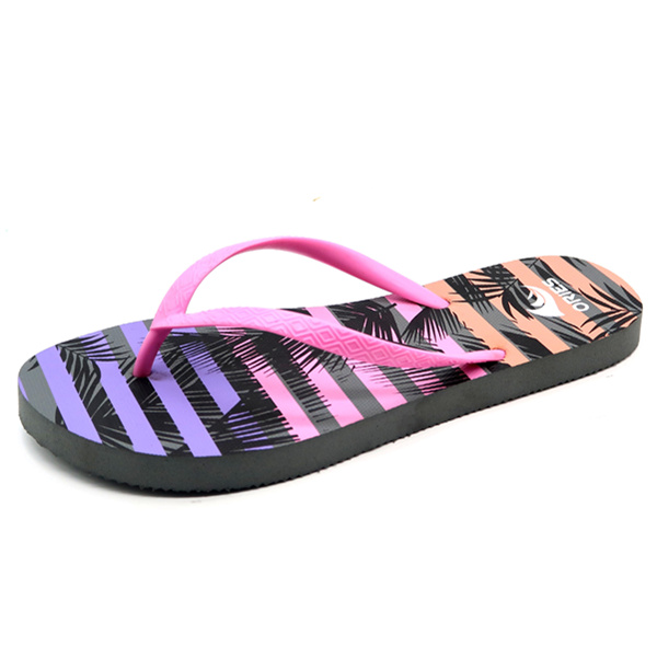 AH-8P031 Venta al por mayor de hojas de palma personalizadas que imprimen chanclas impermeables