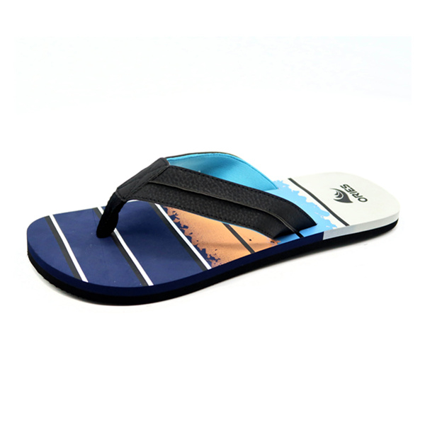 Barato Graffiti Impreso Plantilla de la raya Patrón Hombre Casual Flip Flop Zapatilla AH-8E035 -Ories