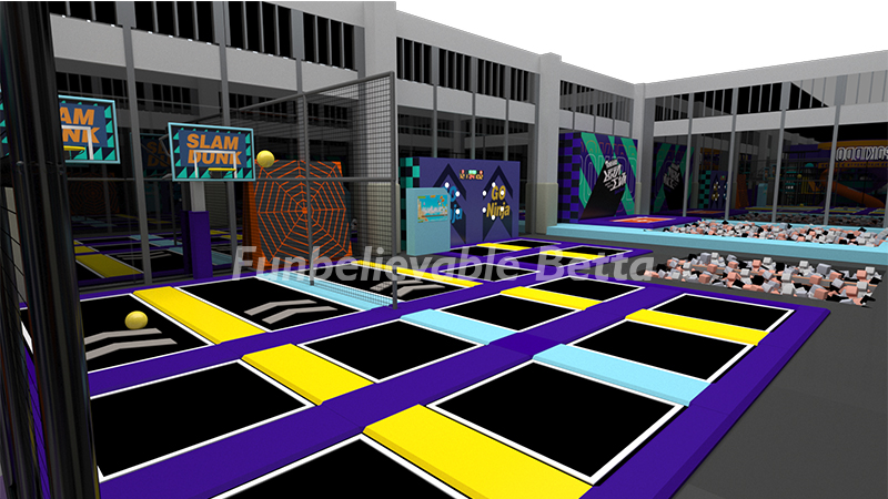 indoor playground trampoline manufacturer fabricante de trampolines para patios de juegos interiores