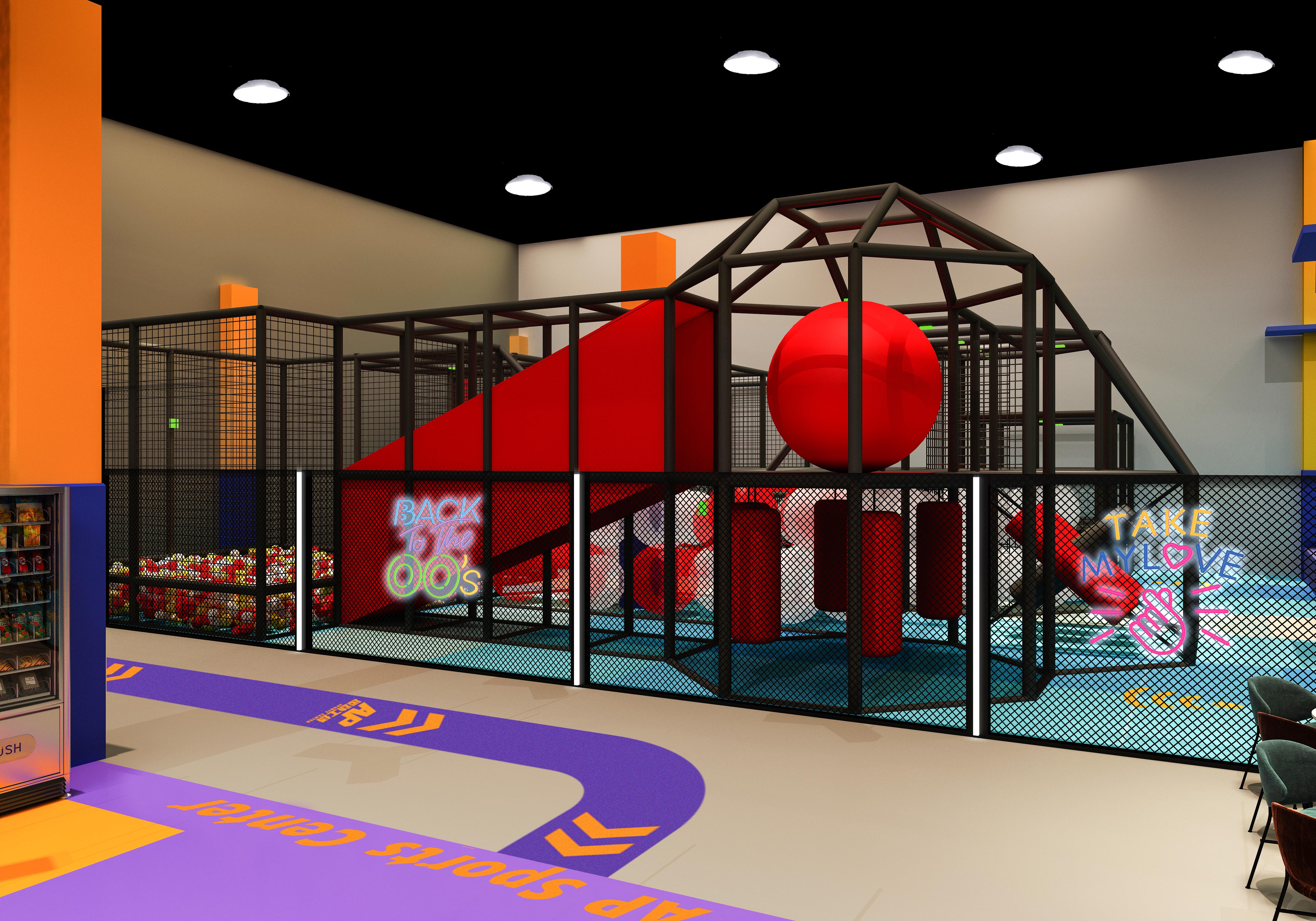 Interior amusement park design illustration التوضيح تصميم متنزه داخلي