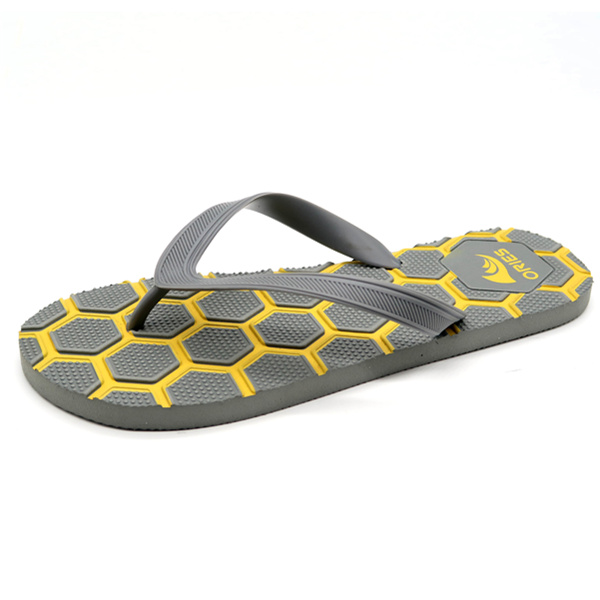 AH-8P014 motif hexagonal en relief PVC supérieur PE étanche hommes tongs mode sandale