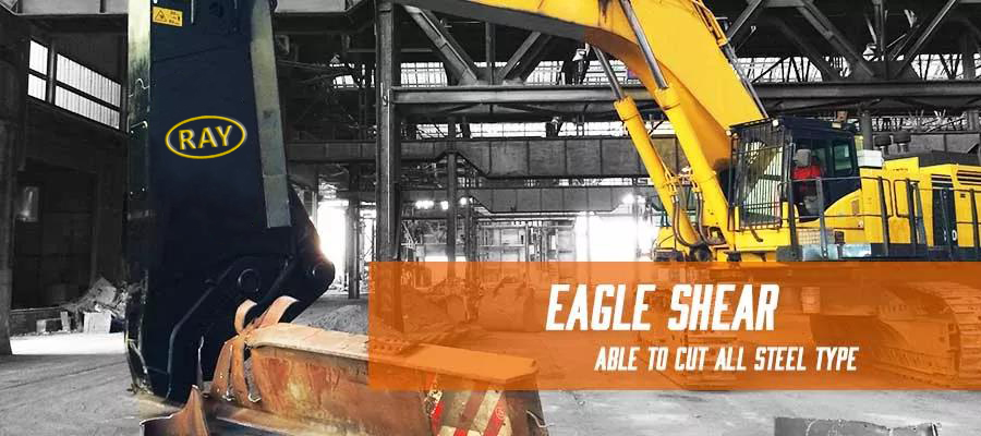 Using-excavator-hydraulic-eagle-shear Utilizzando l'escavatore-idraulico-aquila-cesoia