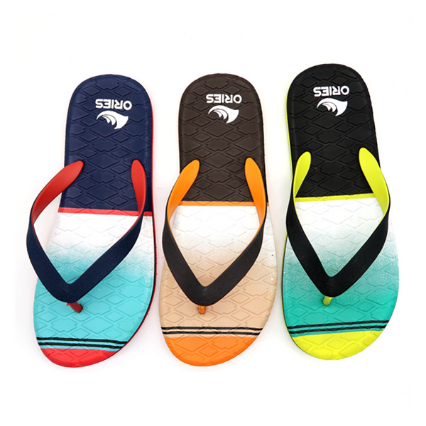 Chine Alibaba Usine Couleur Blocant 2 Couleurs PVC Supérieur Plage EVA Flip Flop Pantoufles AH-8E027 -Ories