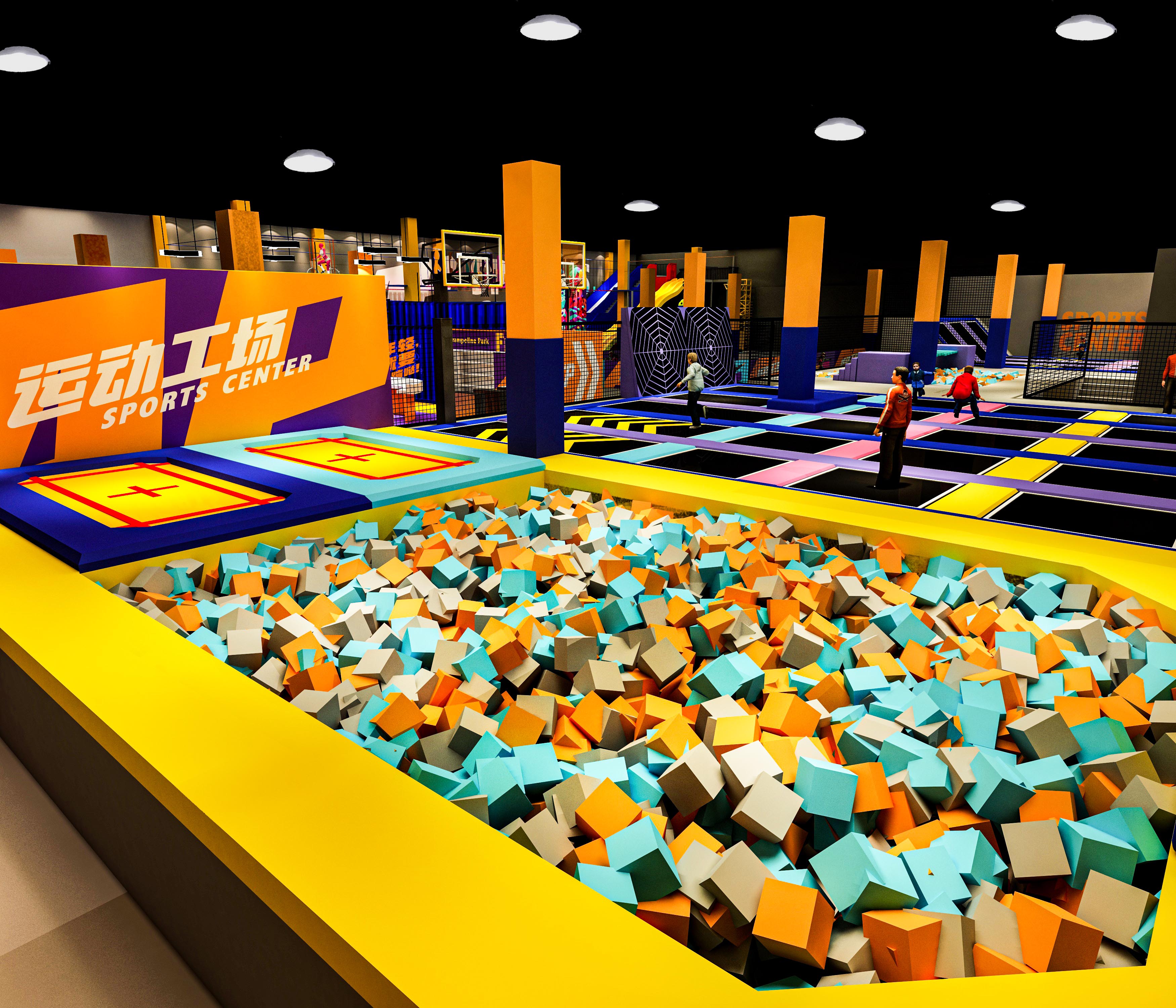 Interior amusement park design illustration التوضيح تصميم متنزه داخلي