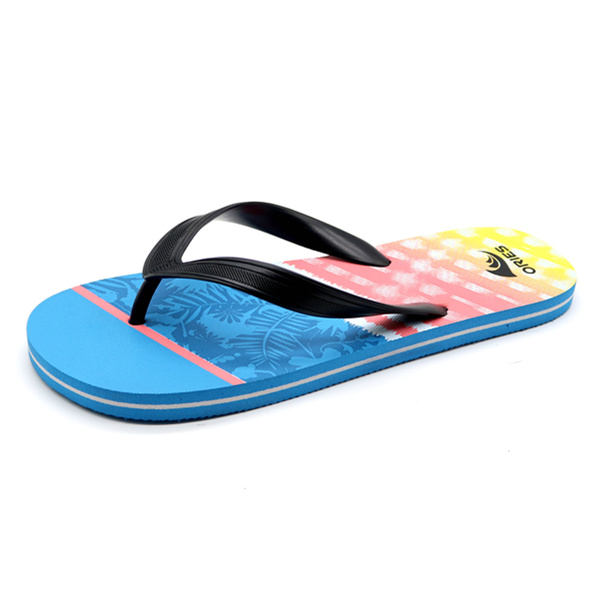 AH-8P019 Semelle intérieure d'impression d'impact de couleur en gros bonne vente PE hommes sandales de pantoufle d'été