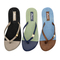 Mode Chic Denim & PU Mixte Semelle Non-slip femmes en plein air plage tongs Pantoufles AH-8E028 -Ories