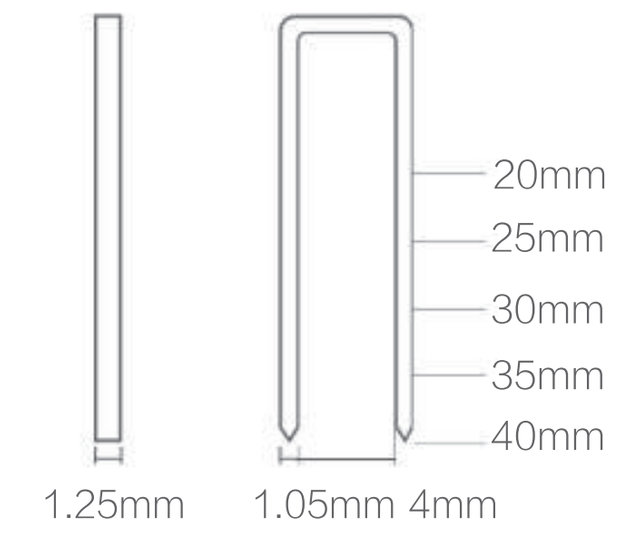 18 GA. 40MM NARROW CROWN STAPLER