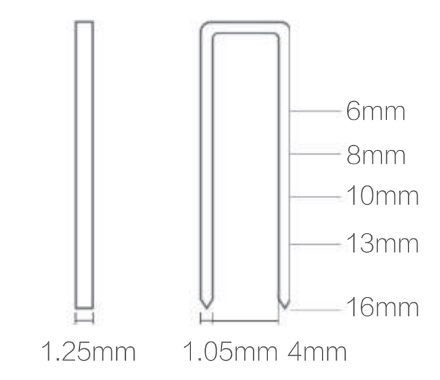 18 GA. 16MM NARROW CROWN STAPLER