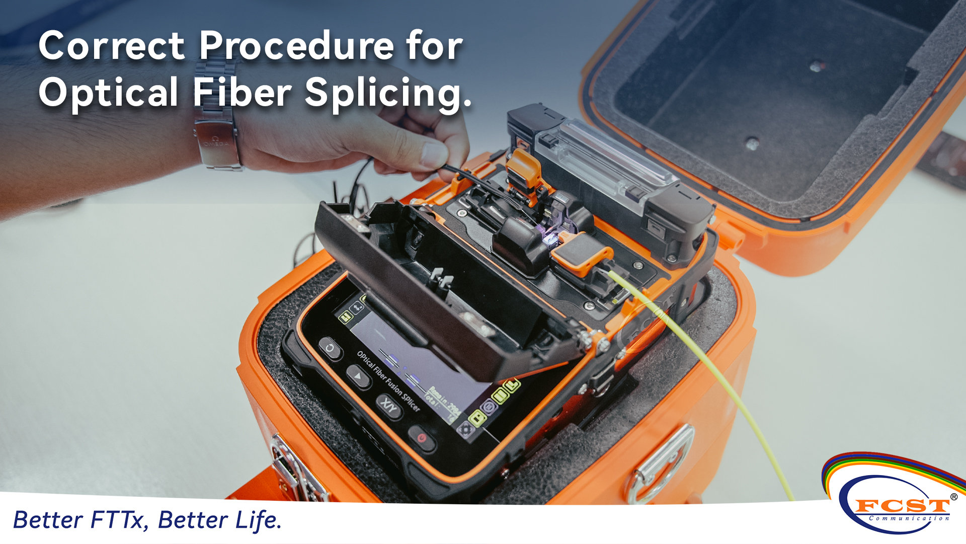 Procedimento correto para splicing de fibra óptica
