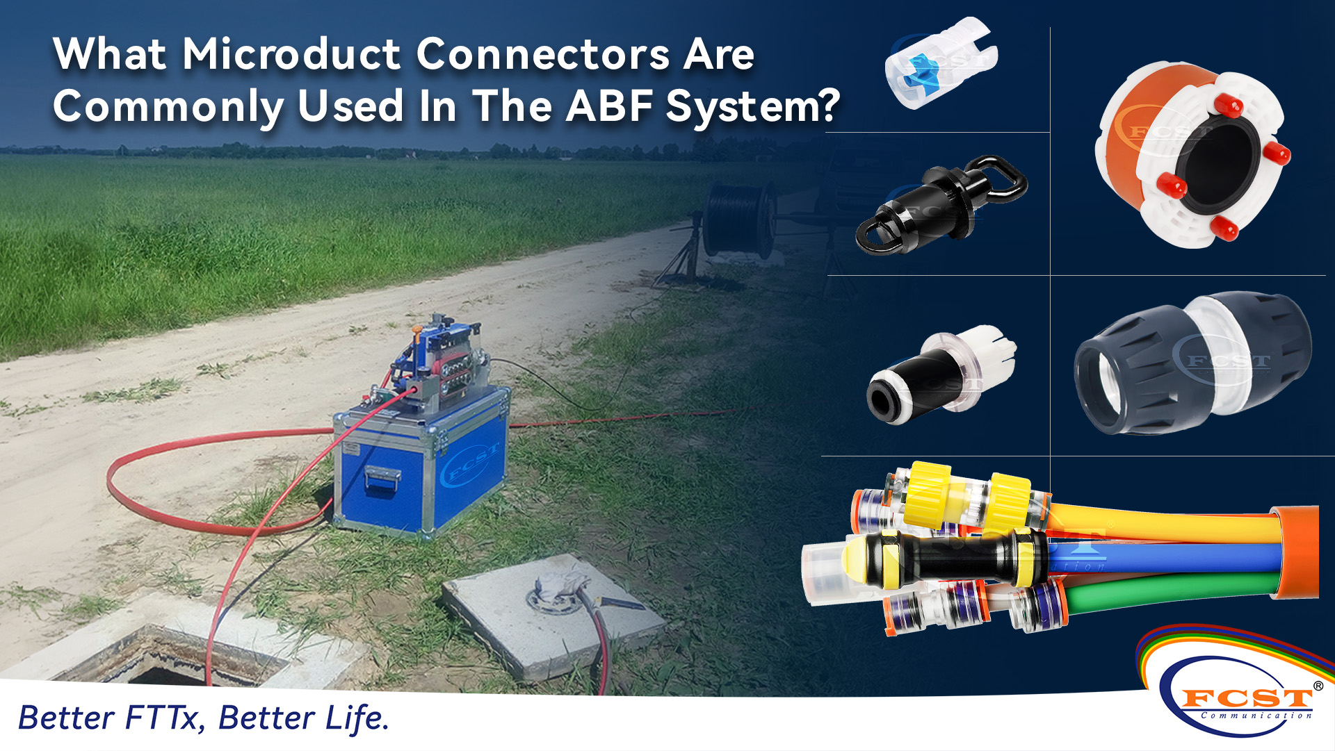 ¿Qué conectores de microductos se usan comúnmente en el sistema ABF?