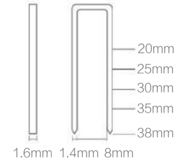 16 GA. 38MM MEDIUM CROWN STAPLER