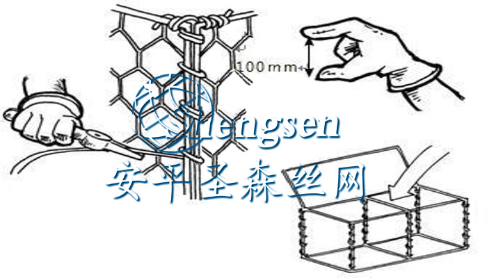 Gabion tied with silk
