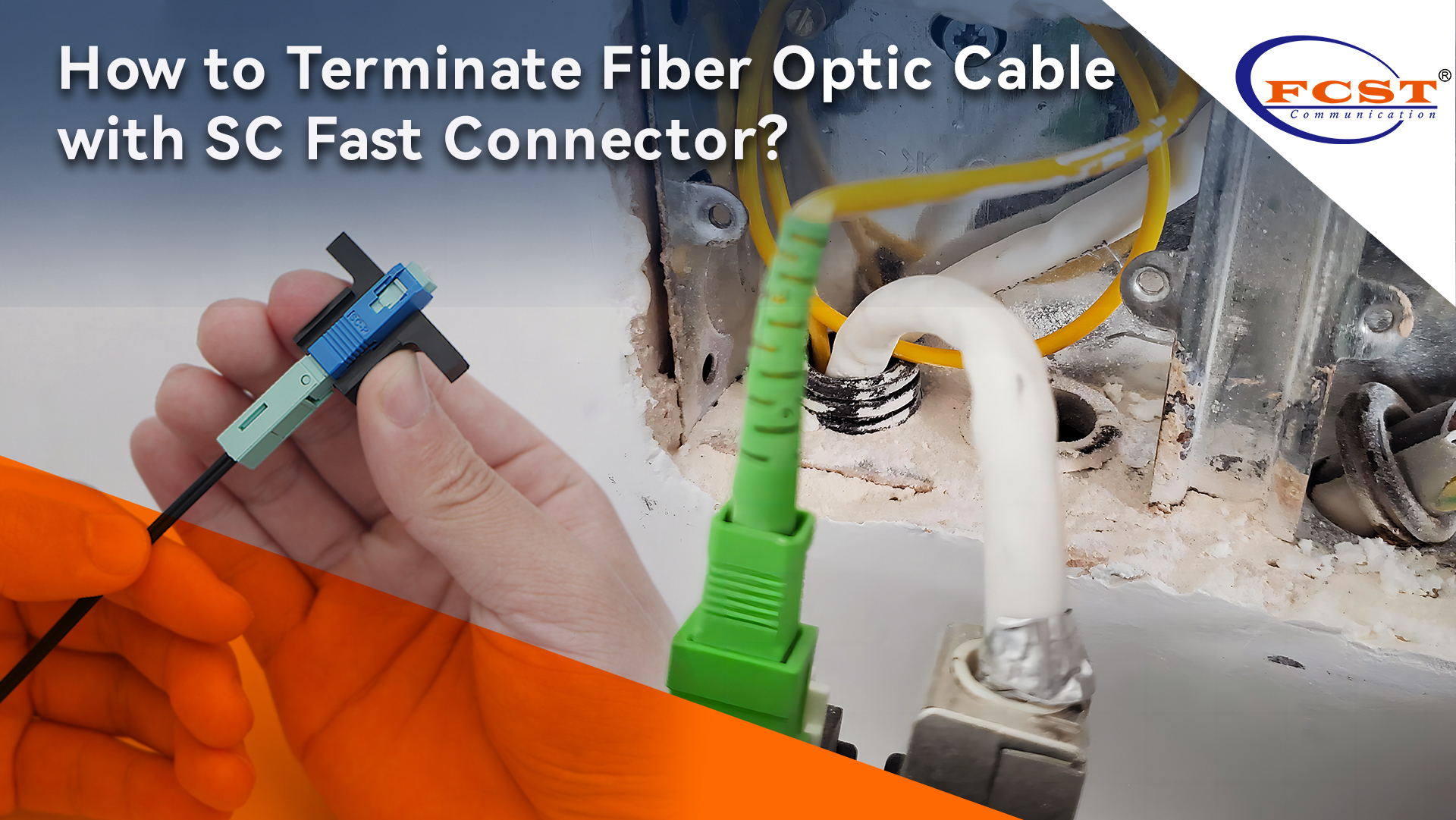 Como encerrar o cabo de fibra óptica com o SC Fast Connector?