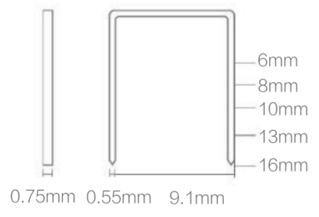 22 GA. 16MM MEDIUM CROWN STAPLER