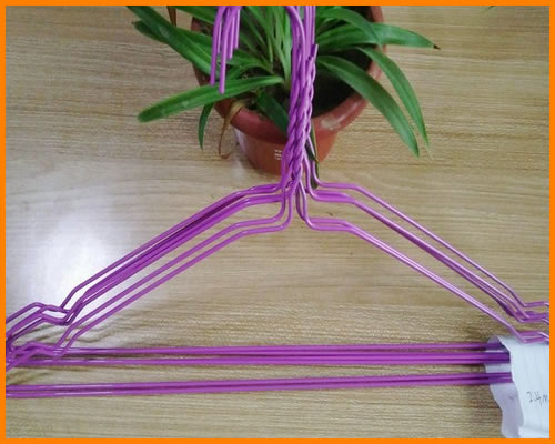 blue color wire hangers