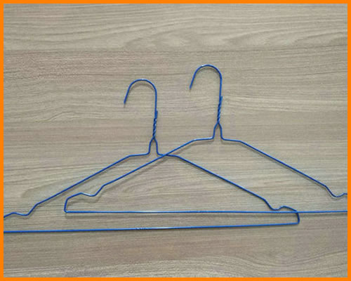 blue color wire hangers