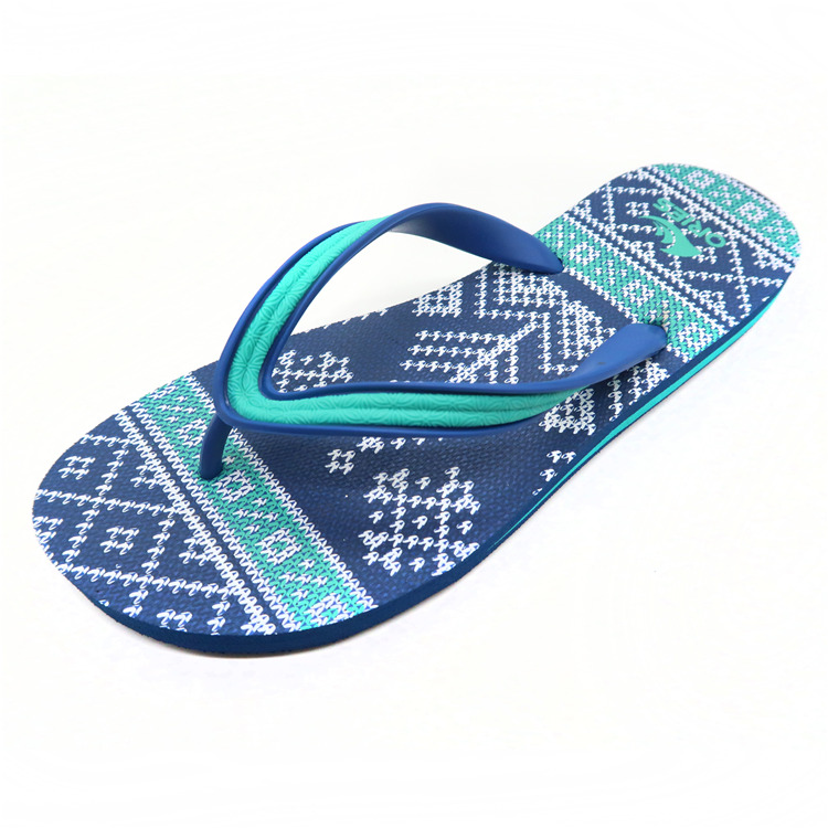 AH-9E025 Chanclas de EVA para mujer con correa en V antideslizante con estampado de ropa de playa