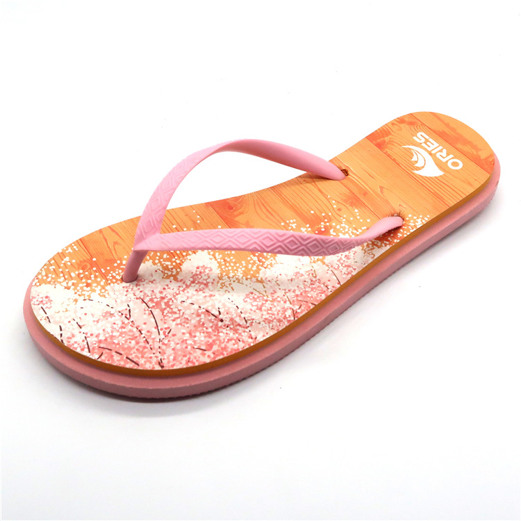 AH-9E011 Chanclas de EVA con correa en V antideslizante con impresión multicolor para mujer