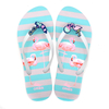 AH-9P067 Chanclas de PE con estampado de flamencos y rayas elegantes para mujer