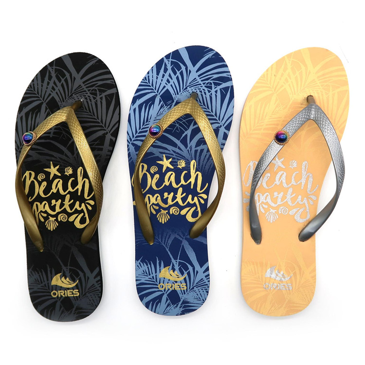 Chanclas de EVA para mujer al por mayor con suela estampada AH-9E100 para fiesta en la playa