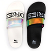 AH-9E116 Laser Reflection Customize Logo Sandalias de diapositivas para mujer