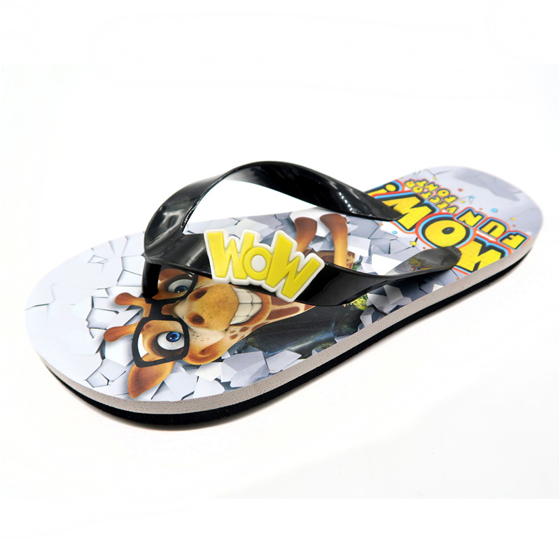 AH-9P090 motif animal PVC tongs supérieures enfants pantoufles d'été