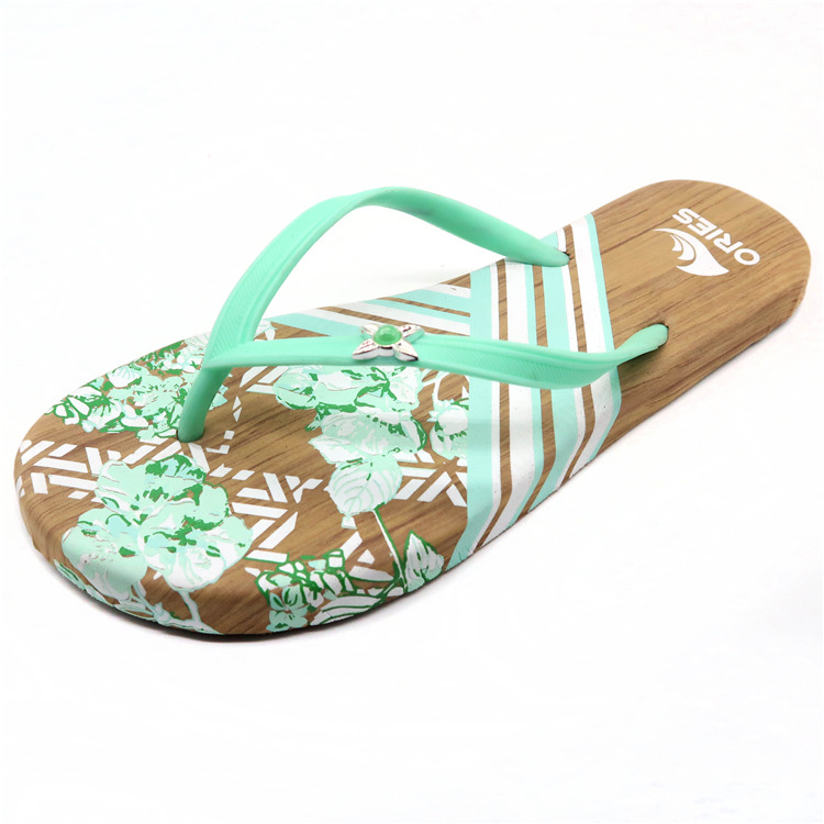 AH-9E007 Vente Chaude Impression Anti-dérapante V Strap Women EVA Flip-Flops