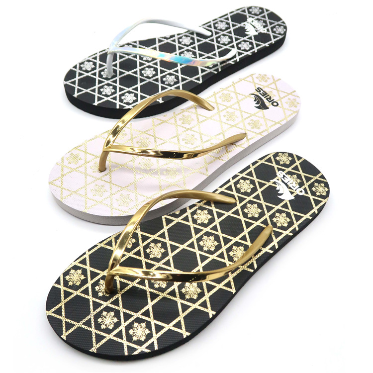 Zapatillas de playa de PE con estampado de suela de rejilla duraderas AH-9P051 para mujer