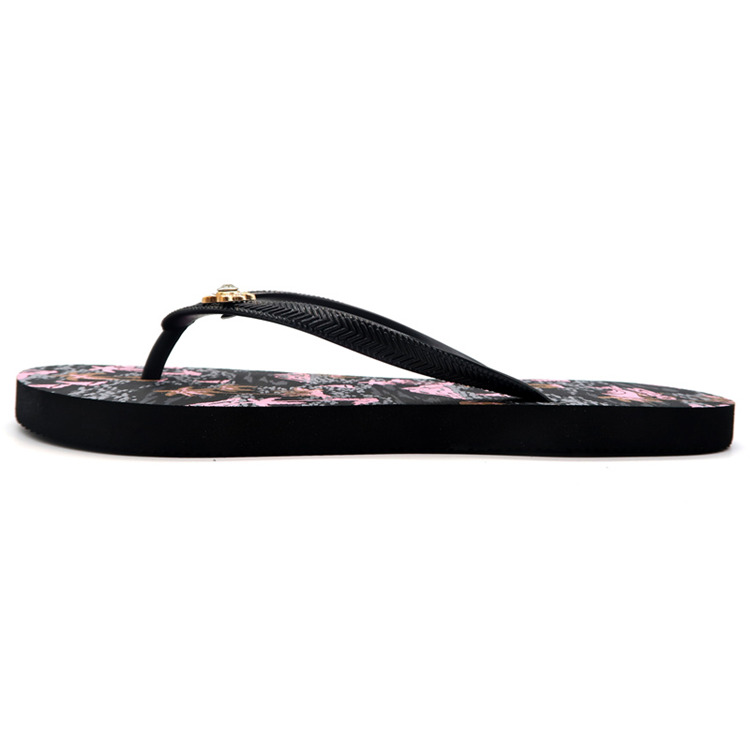 AH-9P070 à la mode paysage tropical impression femmes V sangle PE tongs