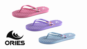AH-9P103 Zapatillas planas de rayas fáciles de limpiar PE Chanclas cómodas para mujer
