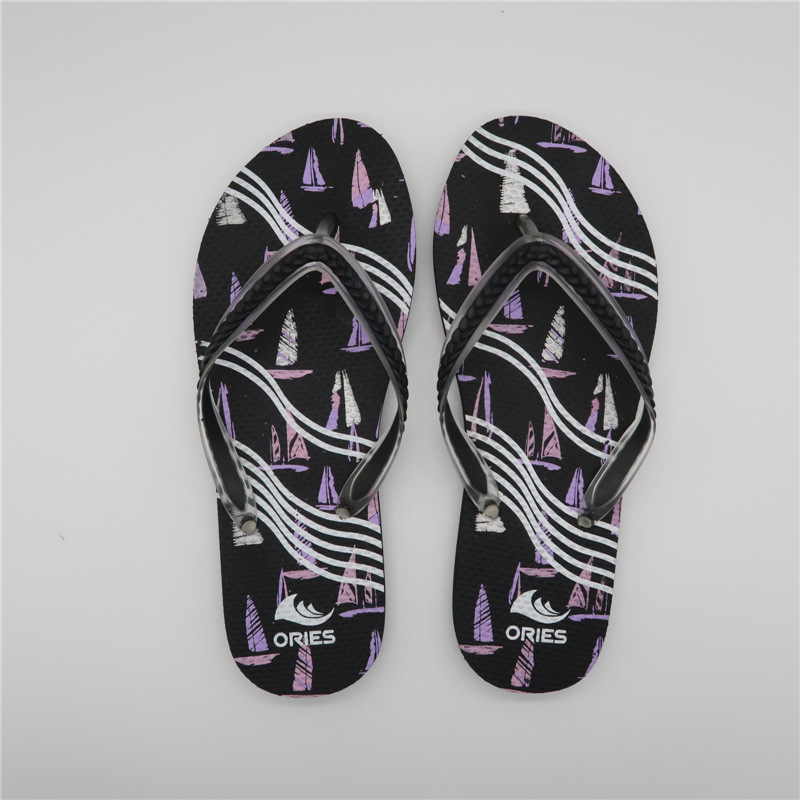 AH-9P112 Hermoso velero de impresión Impresión Playa Verano Mujer PE Flip Flop