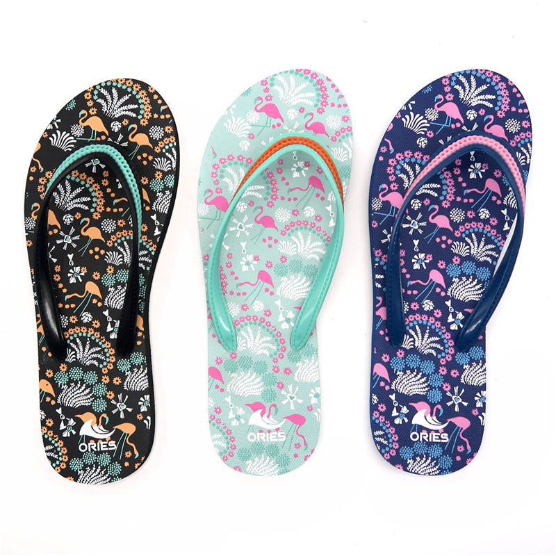 AH-20P005 motif floral coloré femmes été plage sandale décontractée pantoufles tongs