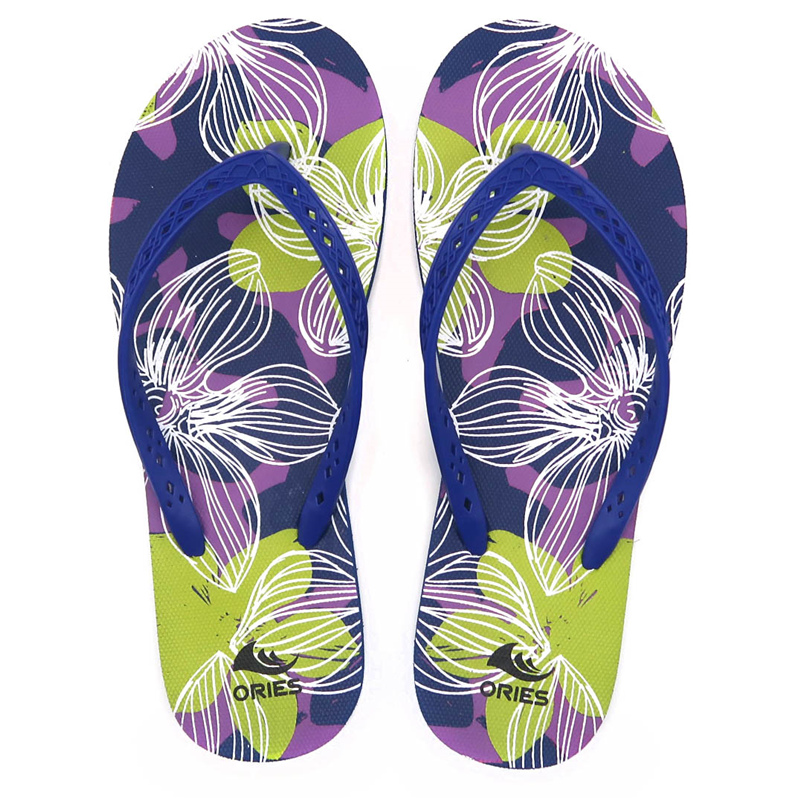 AH-20P007 motif de fleurs colorées femmes été plage pantoufles sandales décontractées