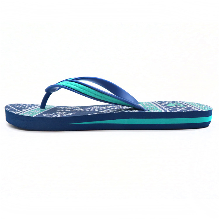 AH-9E025 Chanclas de EVA para mujer con correa en V antideslizante con estampado de ropa de playa