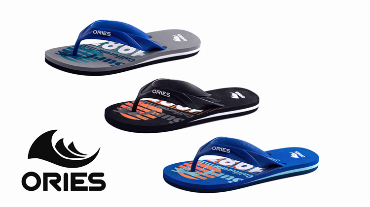 AH-9E119 Chanclas antideslizantes de EVA con correa en V y paisajes tropicales multicolores