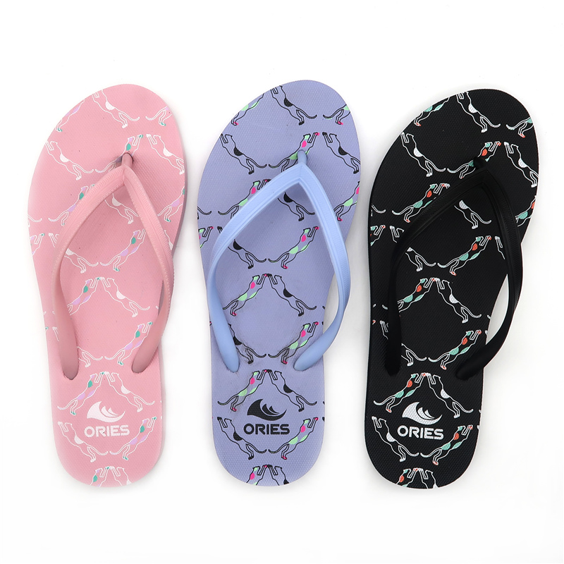 Chanclas duraderas de verano con estampado de cuadrícula AH-9P085 para mujer