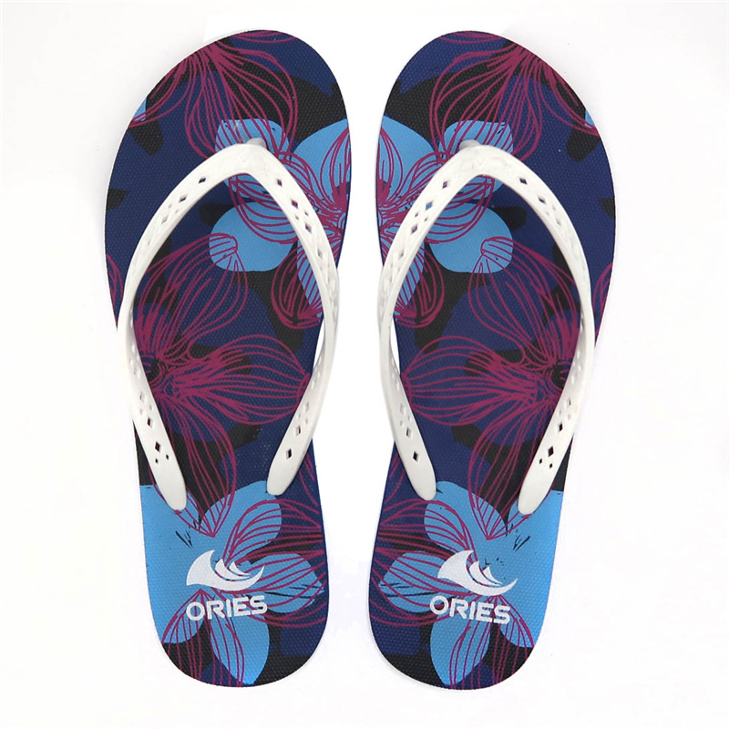 AH-20P007 motif de fleurs colorées femmes été plage pantoufles sandales décontractées