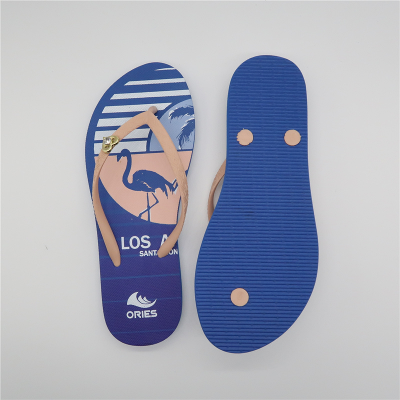 AH-9P110 Los Angeles Flamingo Printing Beach Summer Flip Flops imperméables