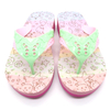 AH-9P091 Rainbow Floral PVC Upper Flip Flops Pantoufles d'été pour enfants à talons hauts