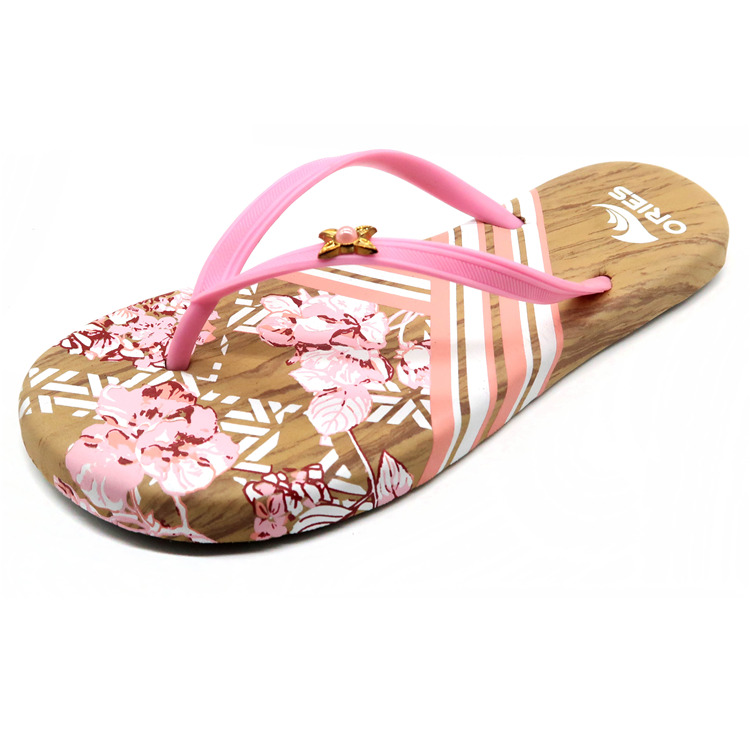 AH-9E007 Vente Chaude Impression Anti-dérapante V Strap Women EVA Flip-Flops