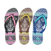 AH-9E025 Chanclas de EVA para mujer con correa en V antideslizante con estampado de ropa de playa