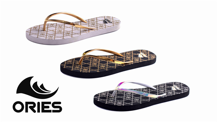 Zapatillas de playa de PE con estampado de suela de rejilla duraderas AH-9P051 para mujer