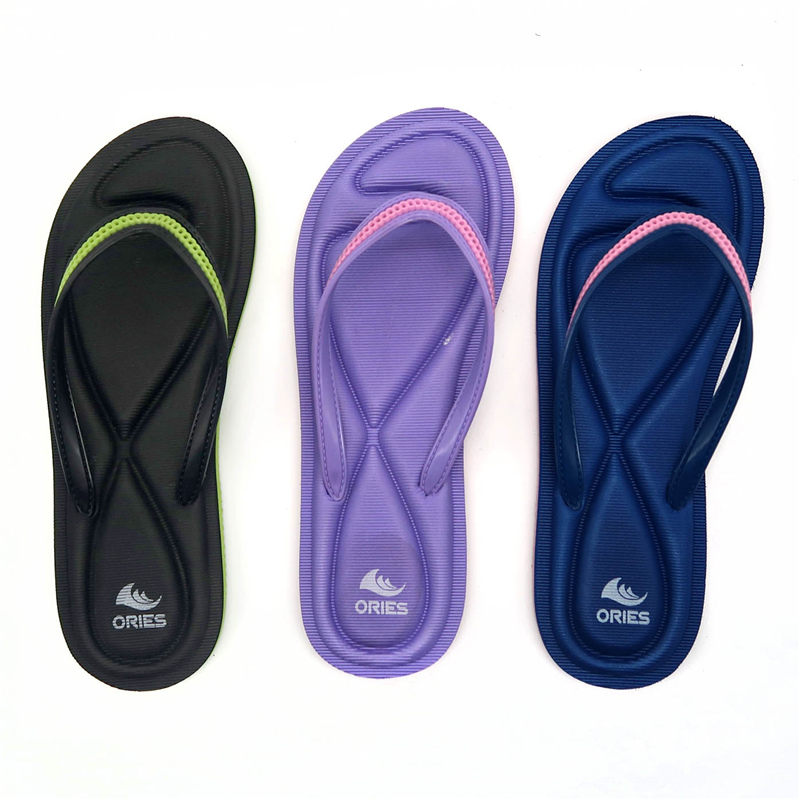 Chanclas antideslizantes de playa de verano con diseño de patrón de moda AH-20E002 para mujeres